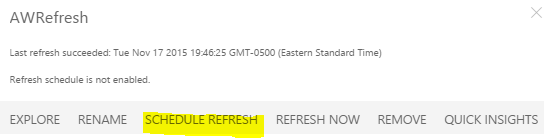 Power BI Schedule Refresh