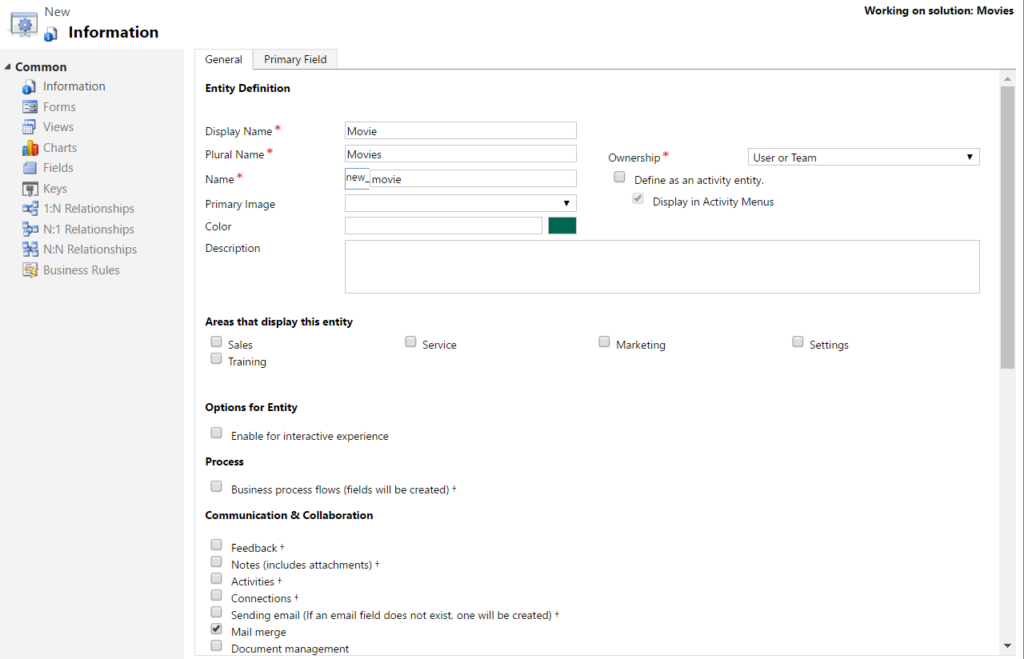 Creating a New Entity in Dynamics CRM Carl de Souza