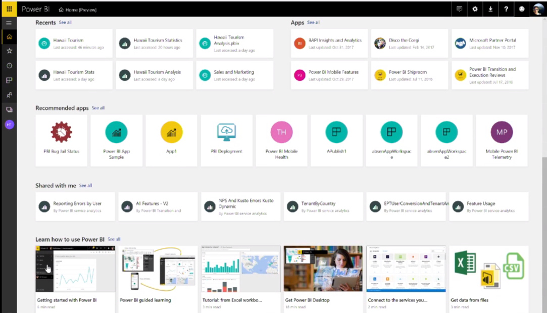 Power BI Home Carl De Souza