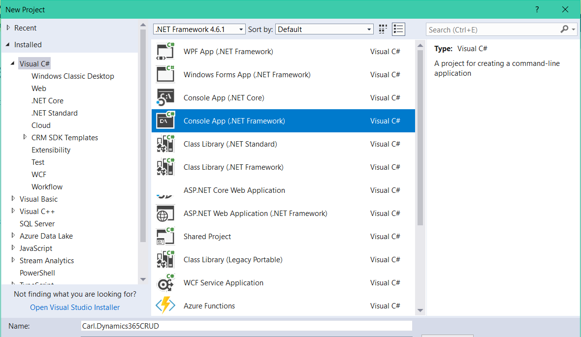 Dynamics 365 - Create, Retrieve, Update, Delete Console App - Carl de Souza