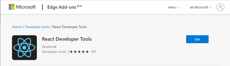 Установить react developer tools в microsoft edge
