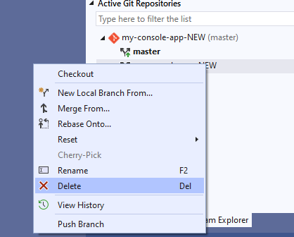 How to Delete a Git Branch from Visual Studio - Carl de Souza